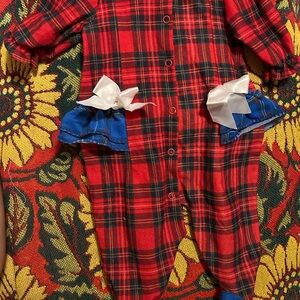 flannel baby jumpsuit | 90s vintage | 12-18m
